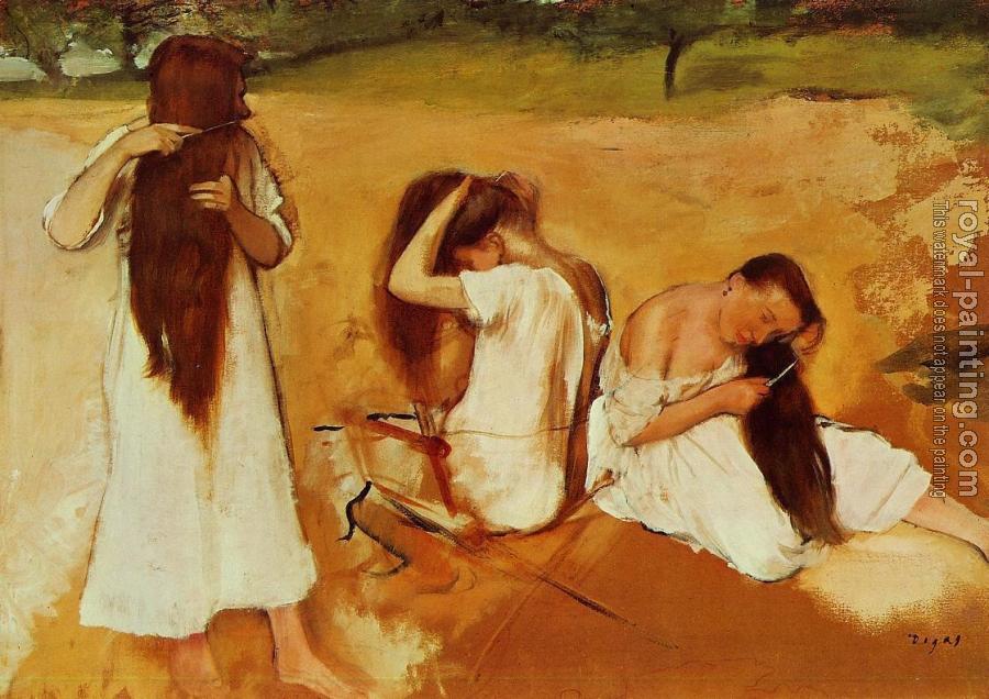 Edgar Degas : Three Women Combing Their Hair